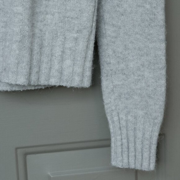 J. Crew Turtleneck Sweater Grey Alpaca Mock Neck Minimal Wool Blend Point Sur - Picture 7 of 11